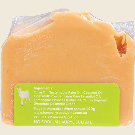 Harmony Soapworks Lime & Lemongrass Goat's Milk Soap 140g back