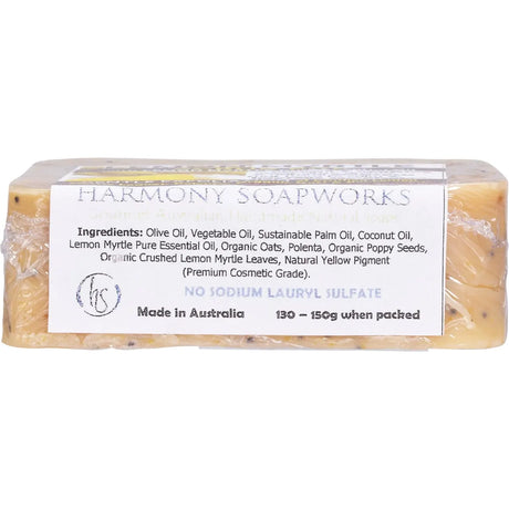 Harmony Soapworks Lemon Myrtle Scrub Bar 140g