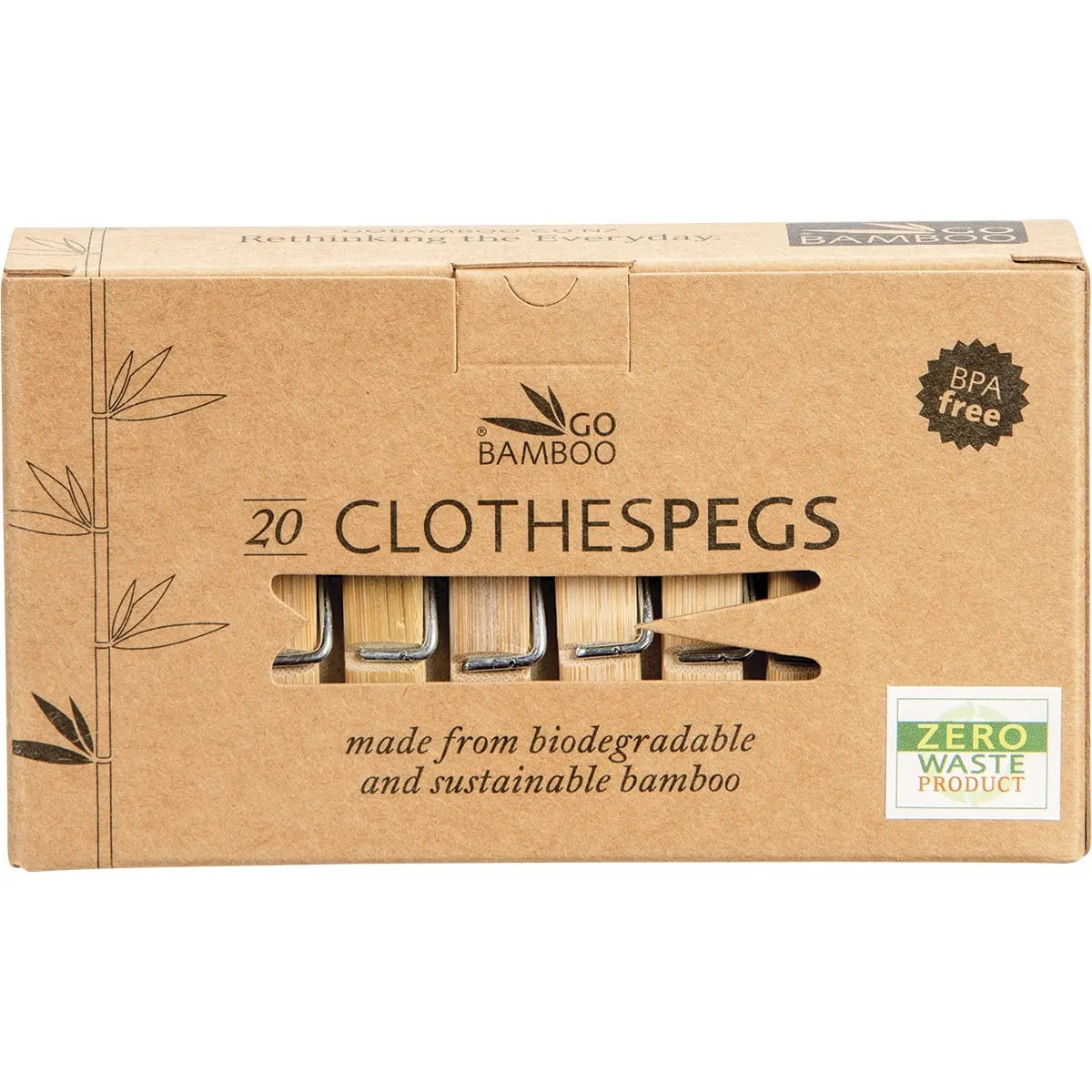 Go Bamboo Clothes Pegs 20 Pack