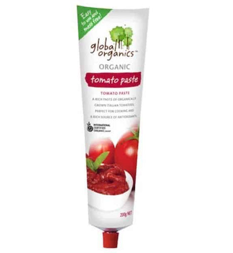 Global Organics Tomato Paste Tube 200g Front