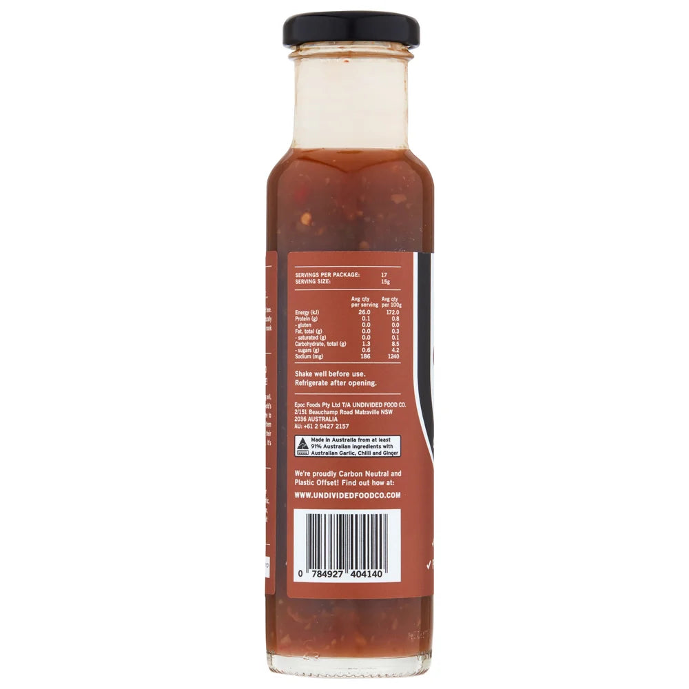 Undivided Food Co Good Sauce Sweet Chilli 12x260g back
