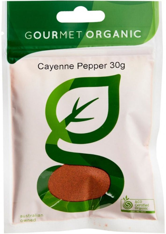 Gourmet Organic Cayenne Pepper 30g Sachet  Front