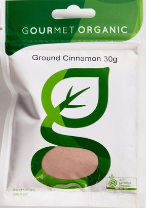 Gourmet Organic Cinnamon Ground 30g Sachet  Front