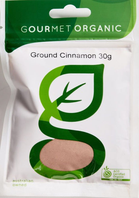 Gourmet Organic Cinnamon Ground 30g Sachet  Front