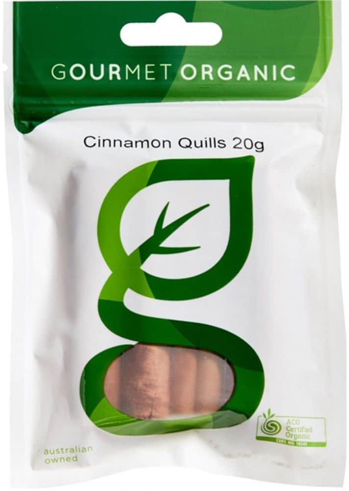 Gourmet Organic Cinnamon Quills 20g Sachet  Front