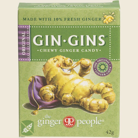 The Ginger People Gin Gins Ginger Candy Chewy Original 42g Pack of 12 Front
