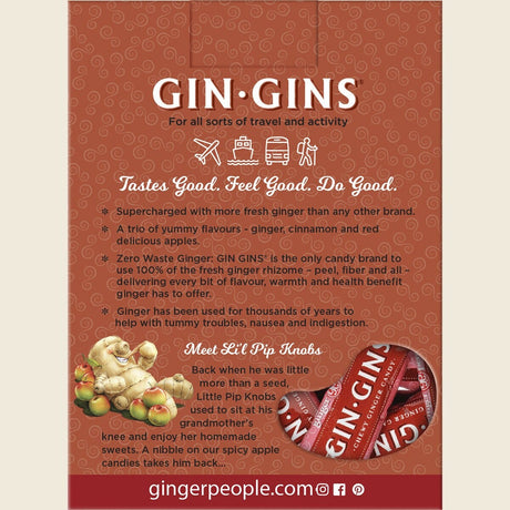 The Ginger People Gin Gins Ginger Candy Chews Spicy Apple 12 x 84g Back