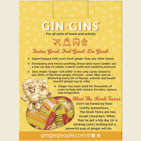 The Ginger People Gin Gins Ginger Candy Hard Double Strength 12 x 84g Back