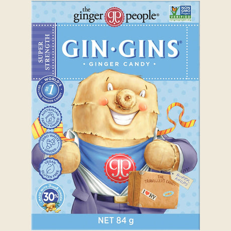 The Ginger People Gin Gins Ginger Candy Super Strength 12 x 84g Front