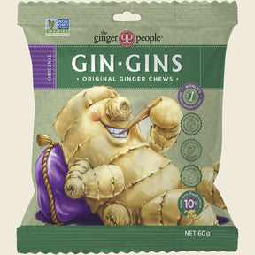 The Ginger People Gin Gins Ginger Candy Bag Chewy Original 12 x 60g Front