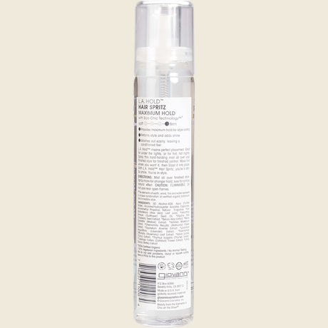 Giovanni L.A. Hold Hair Spritz - Maximum Hold 147ml (Non Aerosol) – back packaging