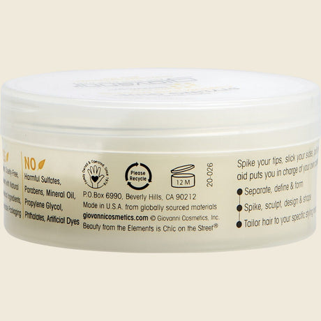 Giovanni Hair Styling Glue Custom Hair Modeler 57g – back packaging
