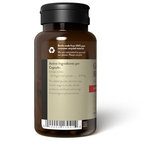 Natures Sunshine Ginkgo Biloba 420mg 100 Caps Back