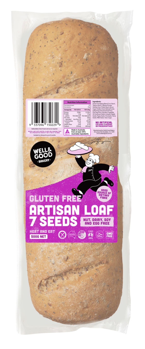 Well & Good Gluten Free Artisan Loaf 7 Seeds 500g