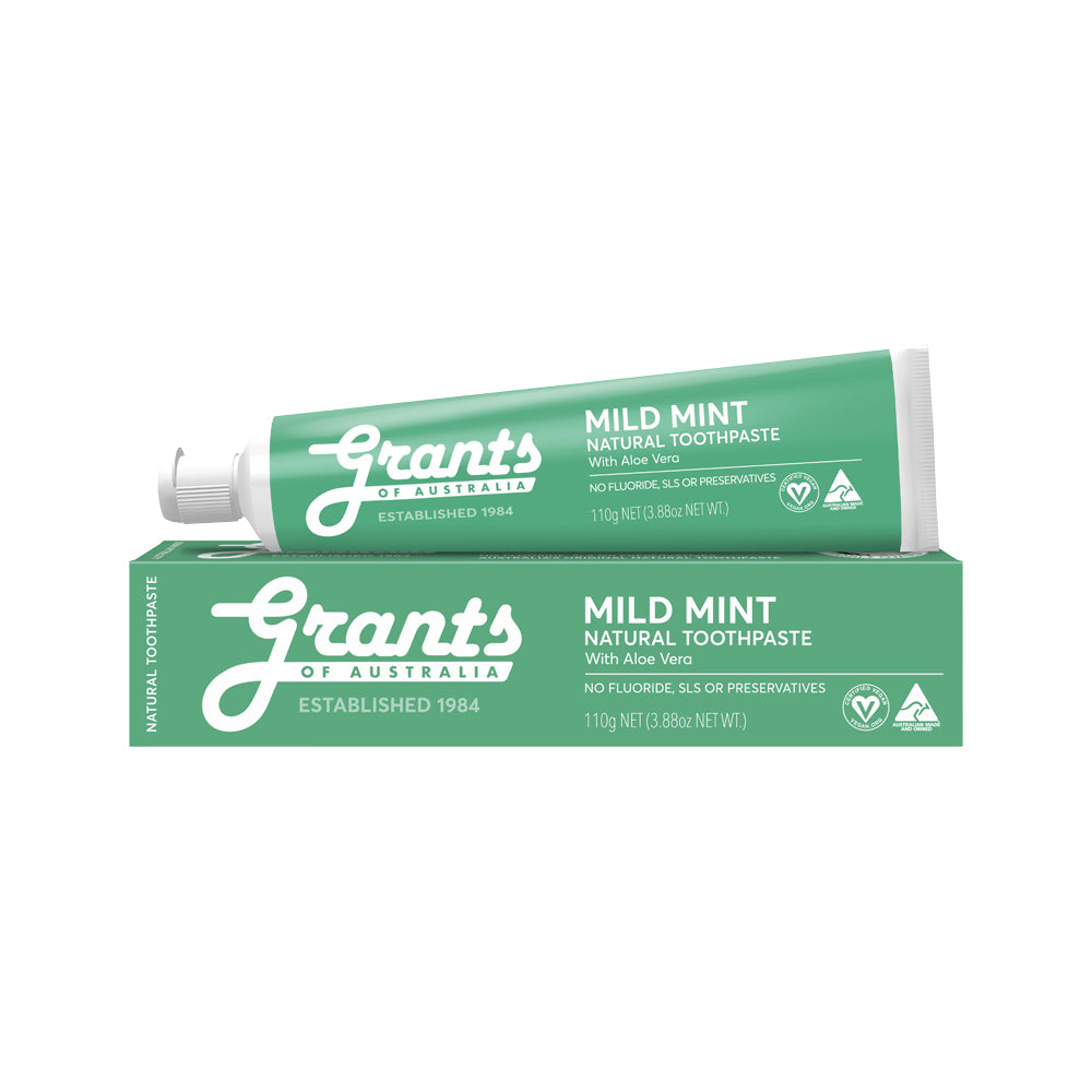 Grants Of Australia Toothpaste Mild Mint with Certified Organic Aloe Vera 110g