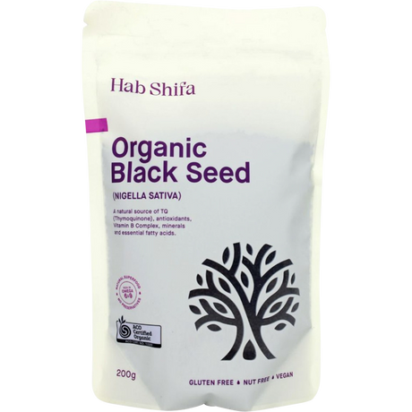 Hab Shifa Certified Organic Black Seed (Nigella Sativa) 200g front view