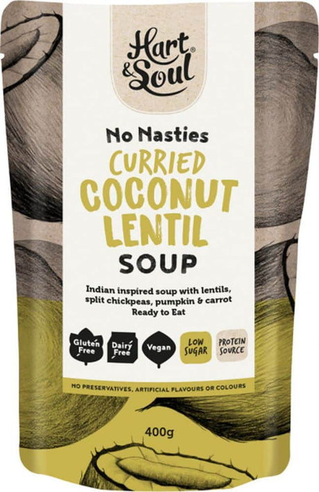 Hart & Soul All Natural Coconut & Lentil Soup in Pouch 400g Front