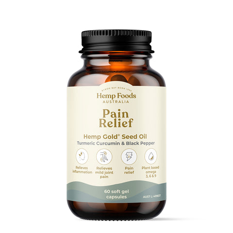 Hemp Foods Australia - Pain Relief Capsules with Hemp Gold Seed Oil - 60 Capsules