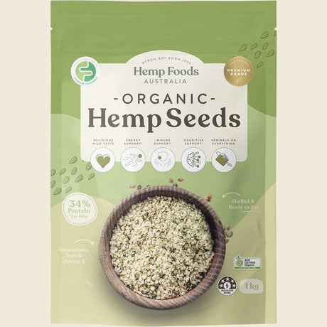 Hemp Foods Australia Hemp Seeds Hulled 1kg front