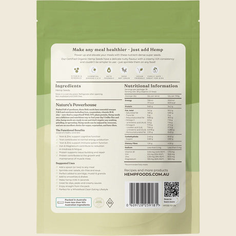 Hemp Foods Australia Hemp Seeds Hulled 1kg back