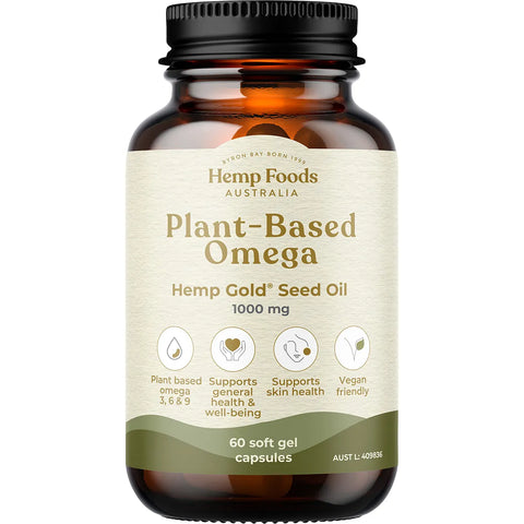 Hemp Foods Plant-Based Omega with Hemp Gold Seed Oil 60 Caps