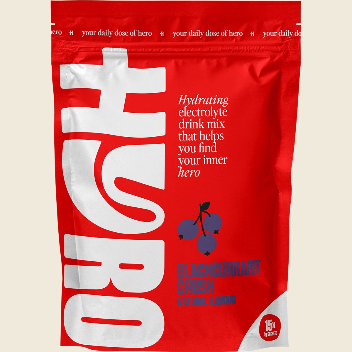 Hyro Electrolyte Sachets Blackcurrant Crush Hasta 4g 15-pack Front