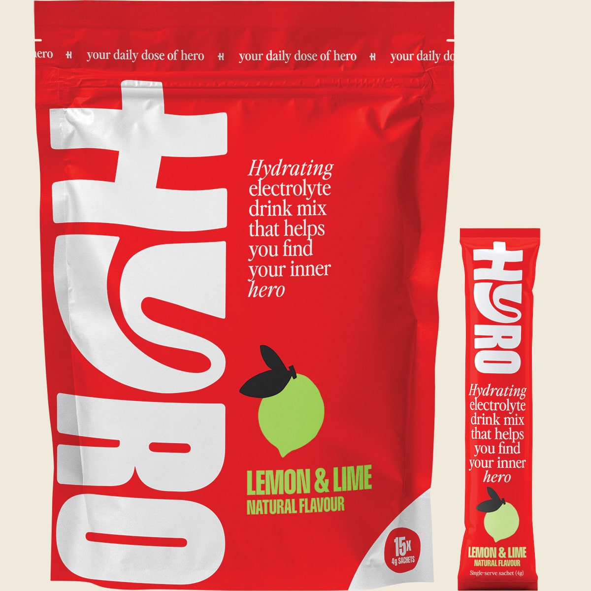 Hyro Electrolyte Sachets Lemon Lime Hasta 4g 15-pack Combo