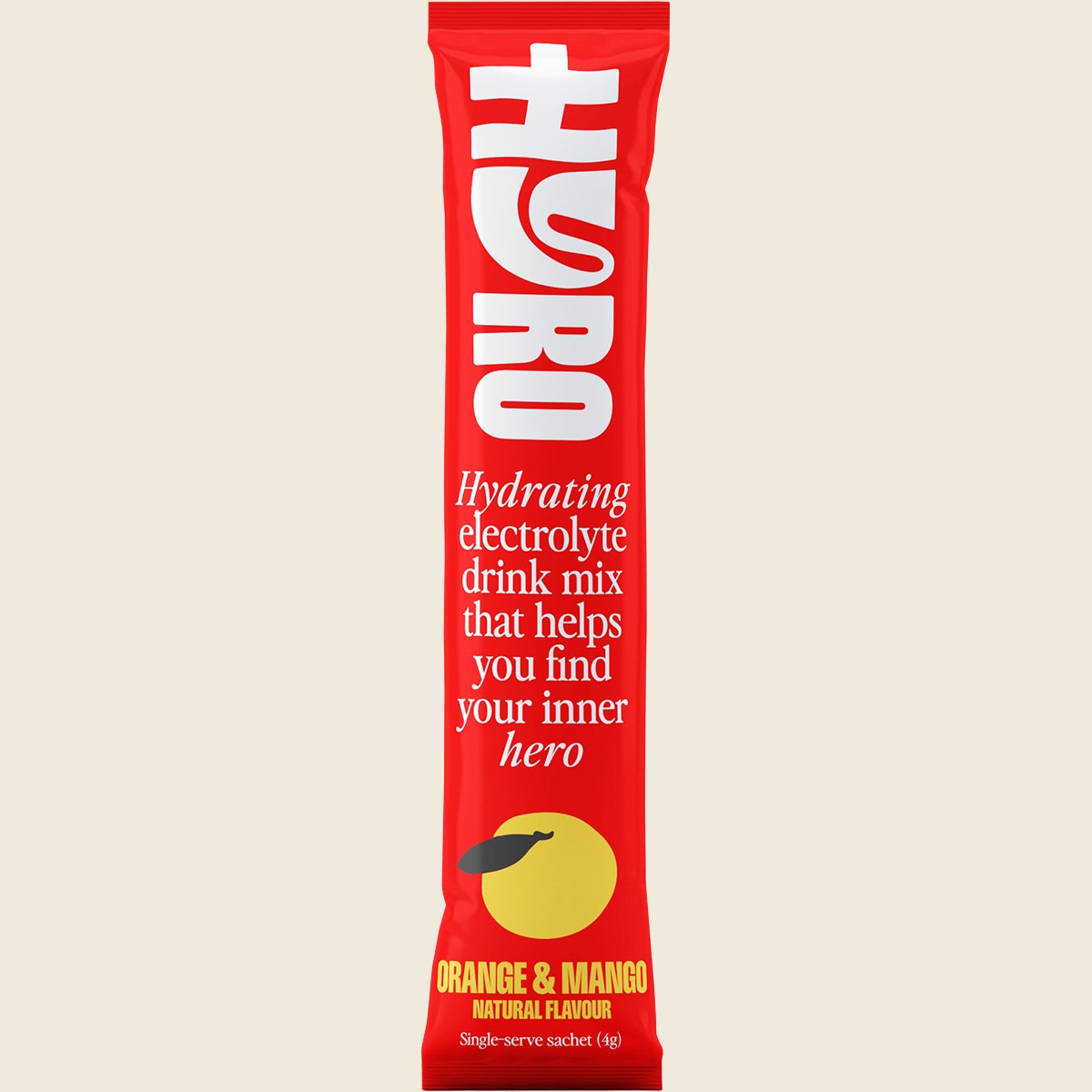 Hyro Electrolyte Sachets Orange Mango Hasta 4g 15-pack Single Front