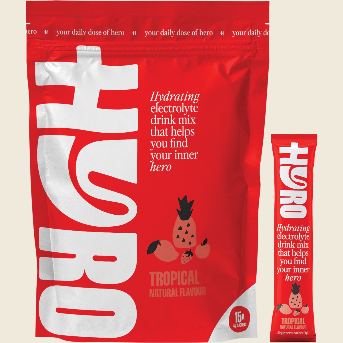 Hyro Electrolyte Sachets Tropical Hasta 4g 15-pack Combo