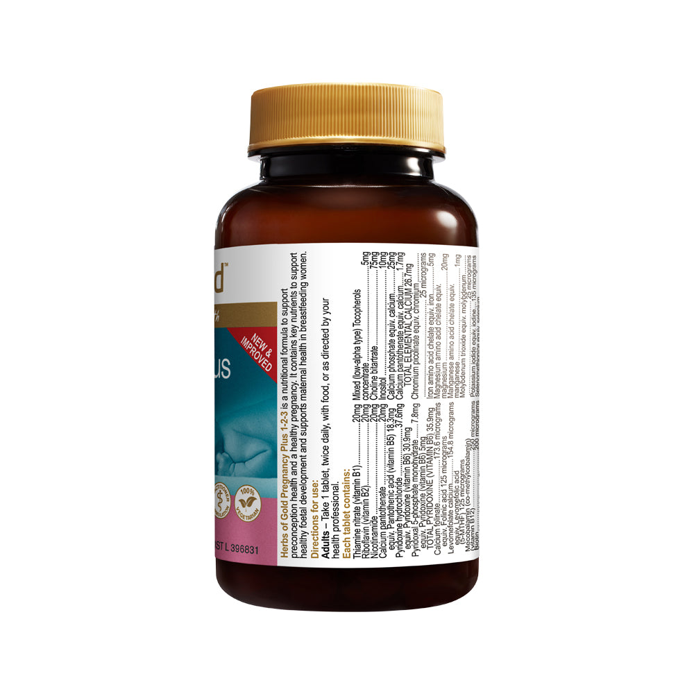Herbs of Gold Pregnancy Plus 1 2 3 60 tablets side