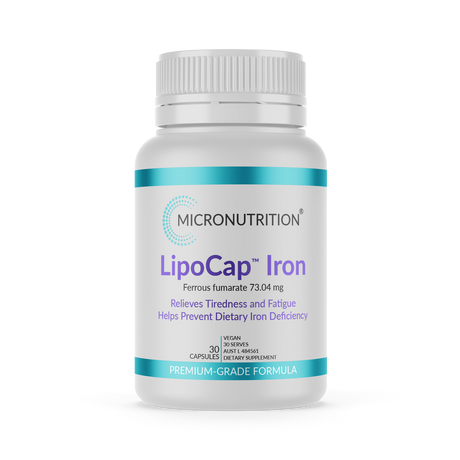 Micronutrition LipoCap Iron 30 Vege Caps Front