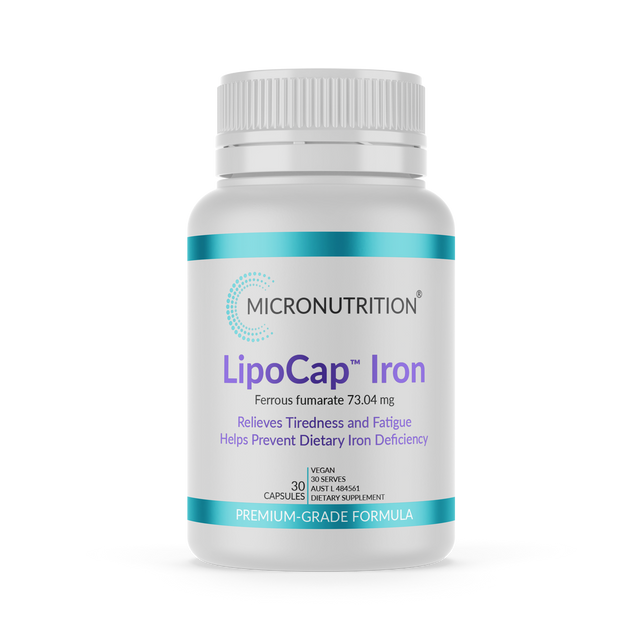 Micronutrition LipoCap Iron 30 Vege Caps Front