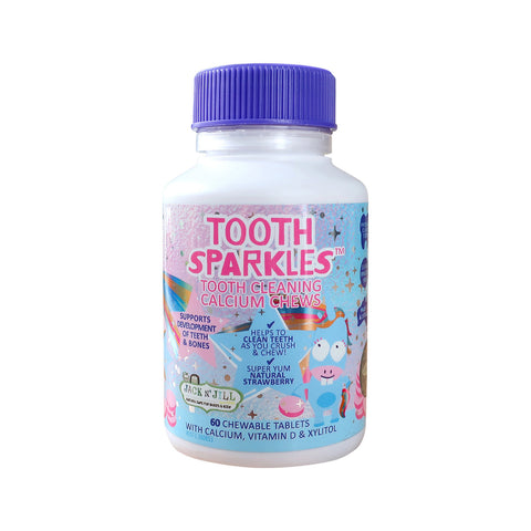 Jack N' Jill Tooth Sparkles (Tooth Cleaning Calcium Chews) Chewable Strawberrry 60t