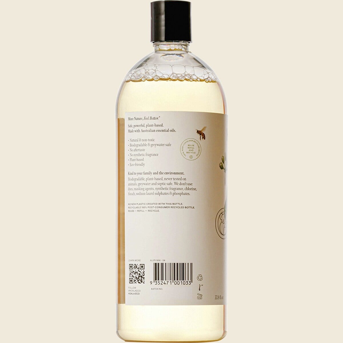 Koala Eco Fruit & Vegetable Wash Mandarin 1L Back