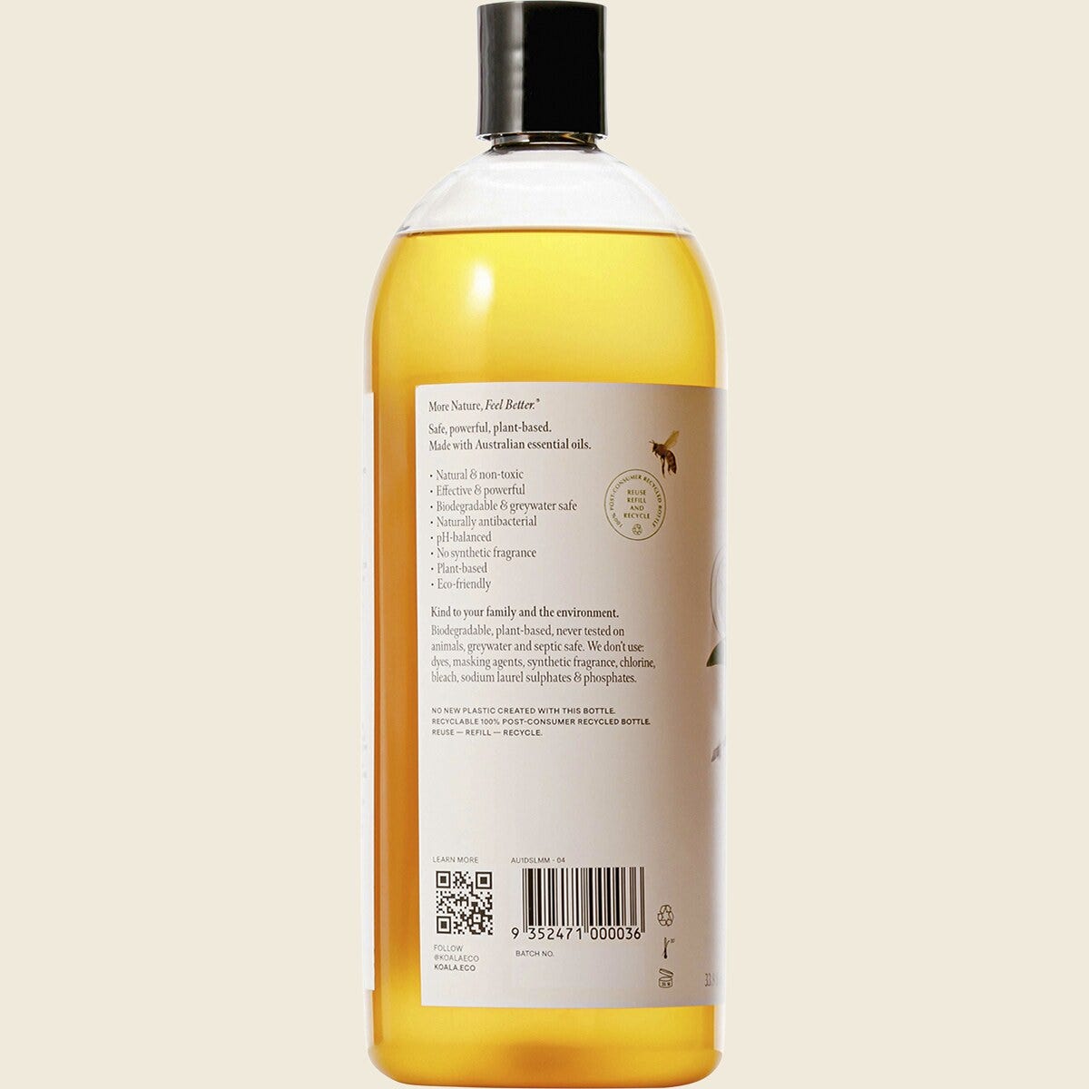 Koala Eco Dish Soap Lemon Myrtle & Mandarin 1L Back
