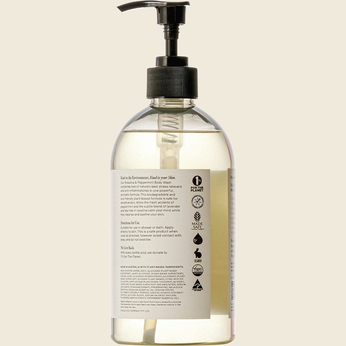 Koala Eco Body Wash Rosalina & Peppermint 500ml Side