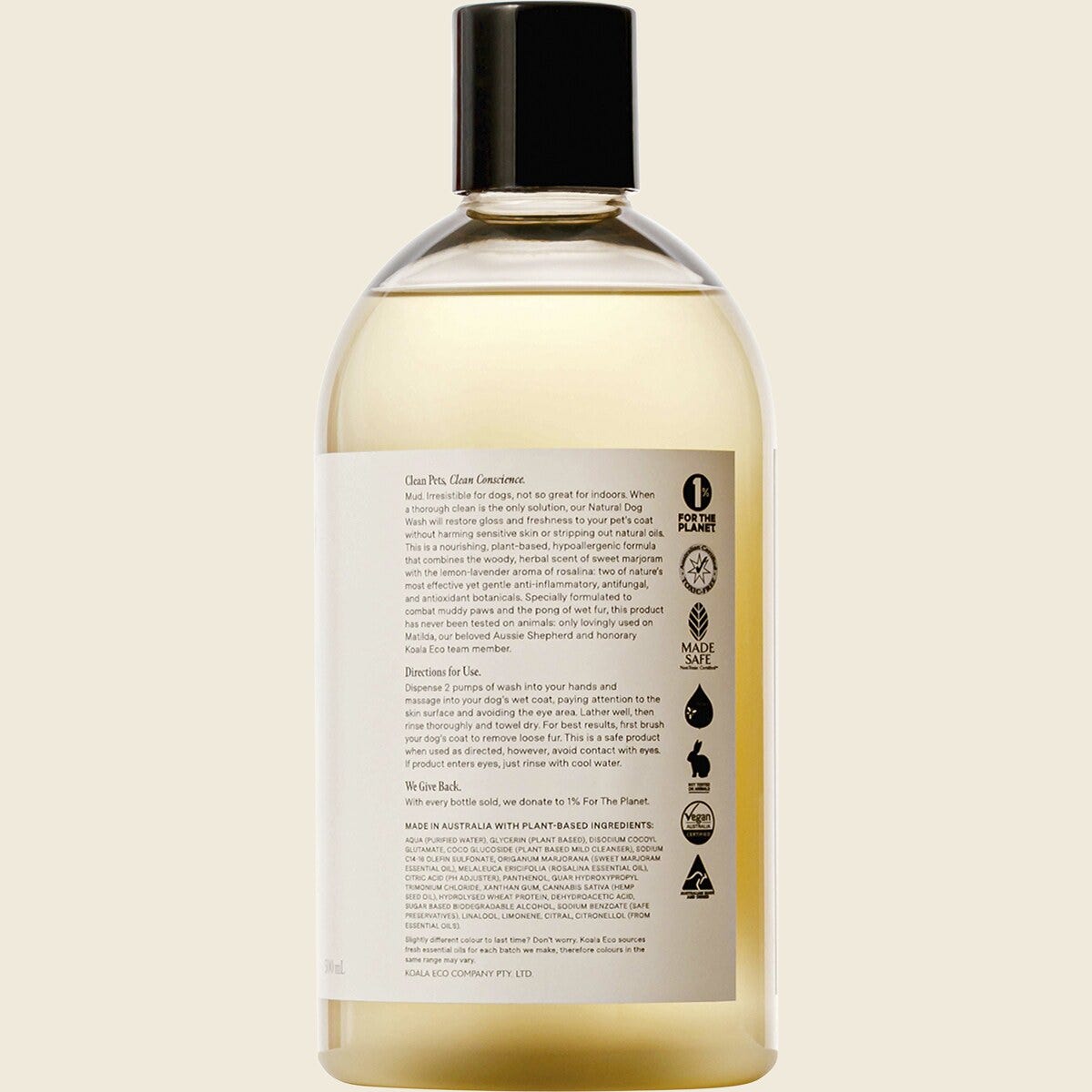 Koala Eco Dog Wash Marjoram & Rosalina 500ml Side