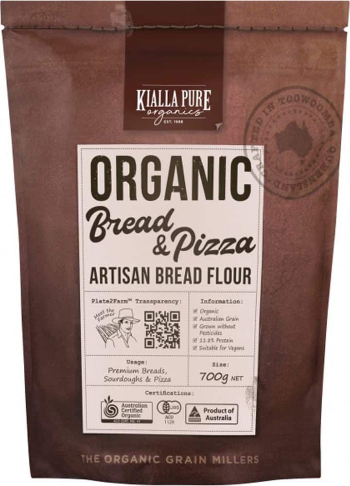 Kialla Organic Bread and Pizza Flour 700g Front
