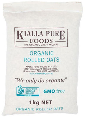 Kialla Organic Rolled Oats 1kg Front