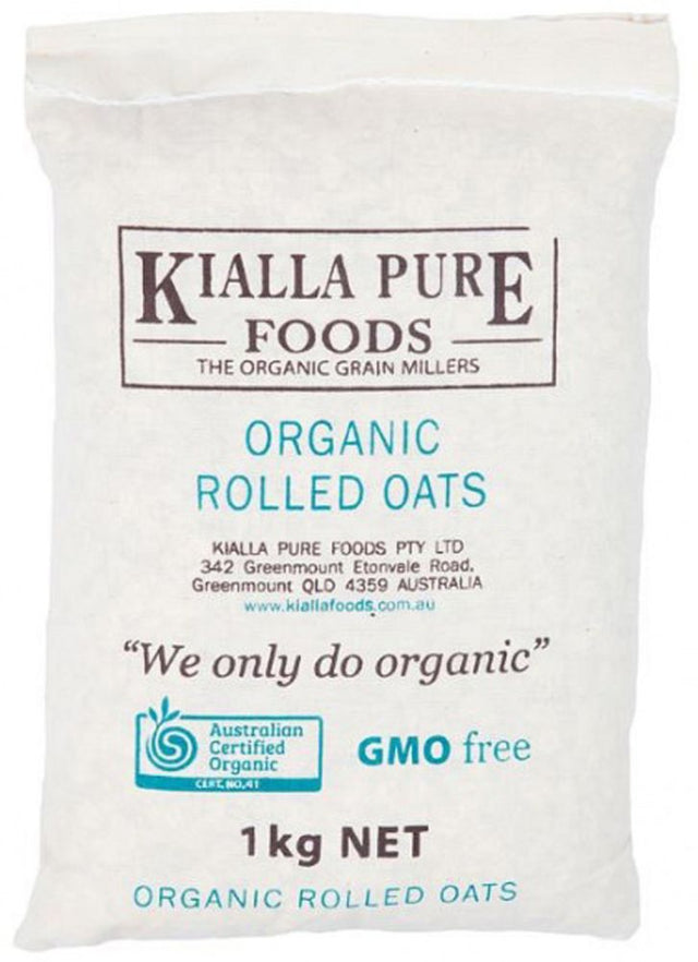 Kialla Organic Rolled Oats 1kg Front