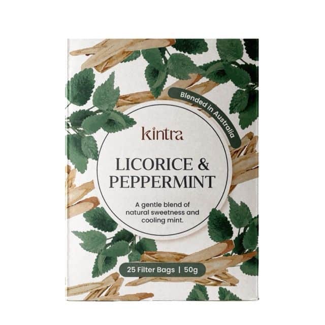 Kintra Foods Herbal Tea Bags Licorice & Peppermint Tea 25 pack