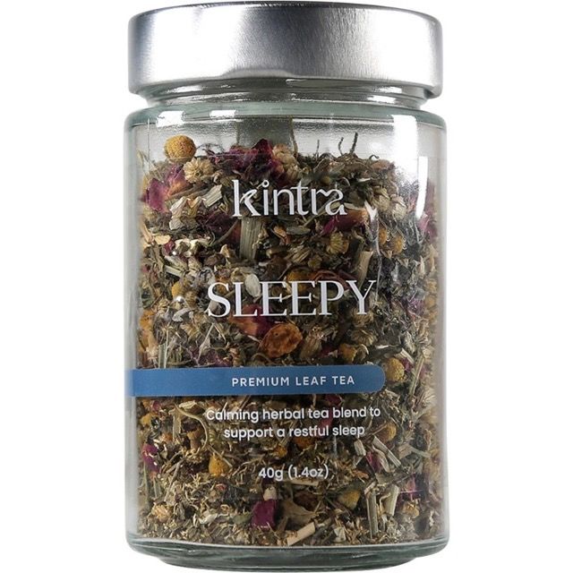 Kintra Foods Sleepy Leaf Tea 40g Jar Front
