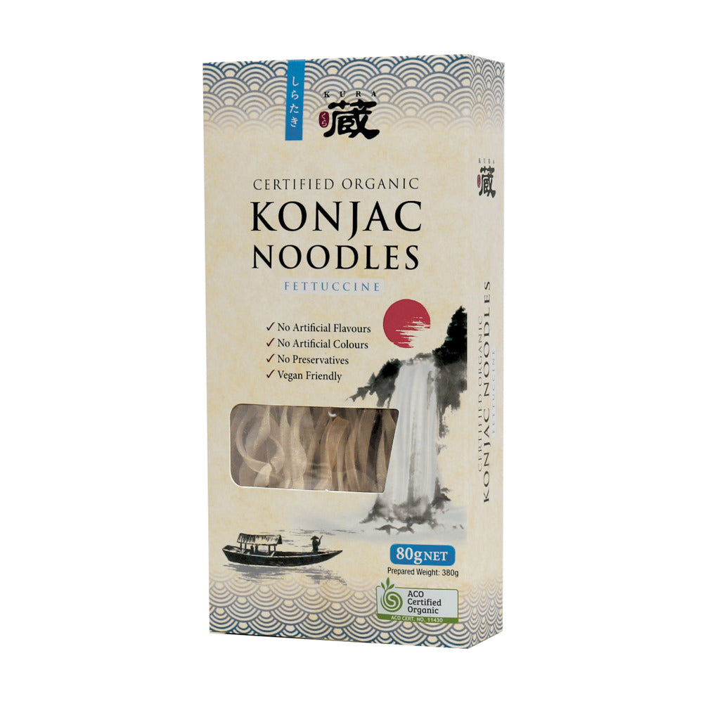 Kura Certified Organic Konjac Noodles Fettuccine 80g