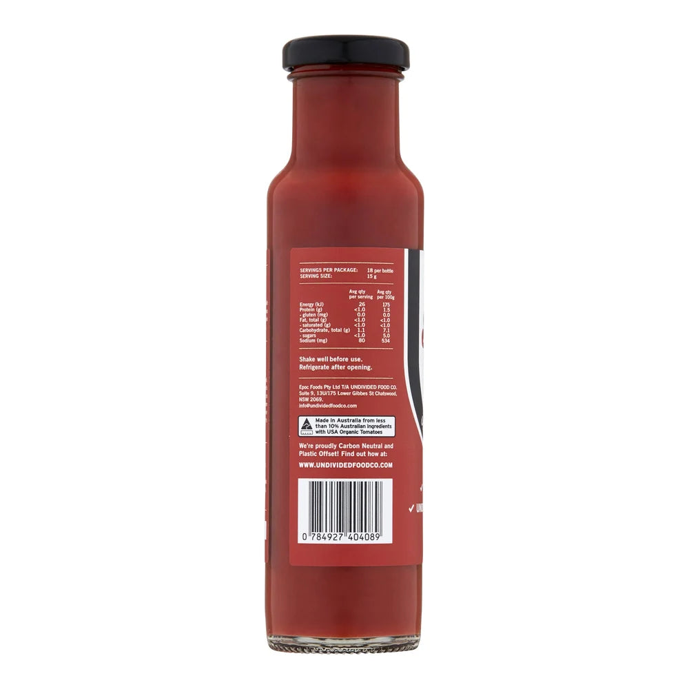 Undivided Food Co Good Sauce Tomato Ketchup 12x270g back