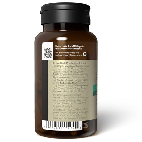 Natures Sunshine Lower Bowel Stimulant Vegecaps 100 Caps Back