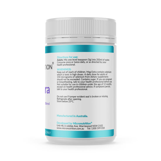 Micronutrition Mag Extra Powder 150g Side