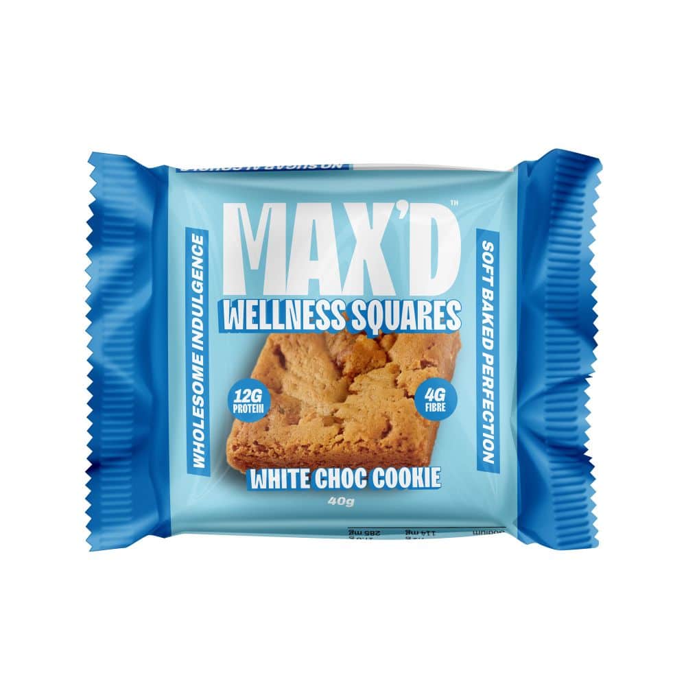 Max'd Wellness Squares White Choc Cookie 12 x 40g