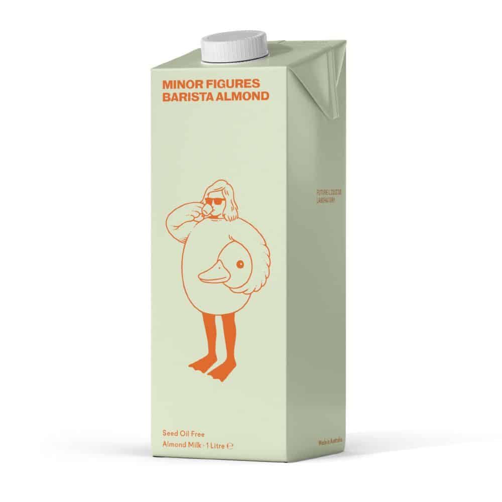 Minor Figures Barista Almond Milk 1L x 6-pack Front Side-Angle View