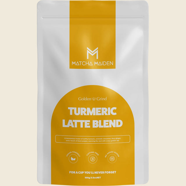 Matcha Maiden Organic Golden Grind Turmeric Latte Blend 100g front
