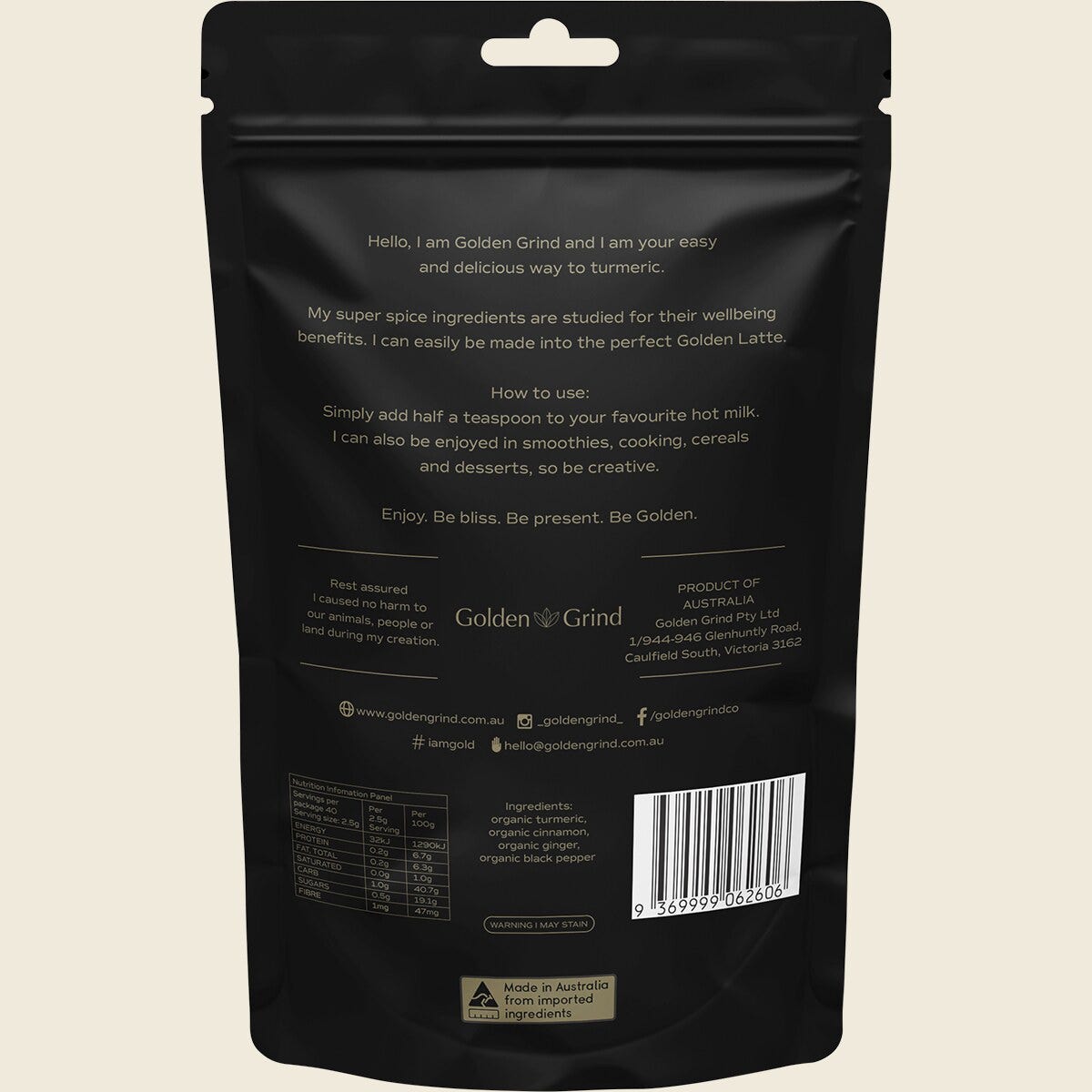 Matcha Maiden Golden Grind Turmeric Latte Blend 100g